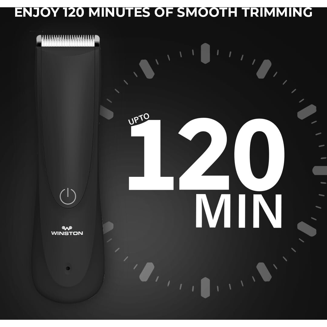 Winston Rechargeable Waterproof Body And Ball Trimmer For Men - Nut Groomer 1.0, Suitable For Beard Trimmer, Private Part Shaving, Pubic Hair With No-Cut Ceramic Blade  120 Min Cordless Use
