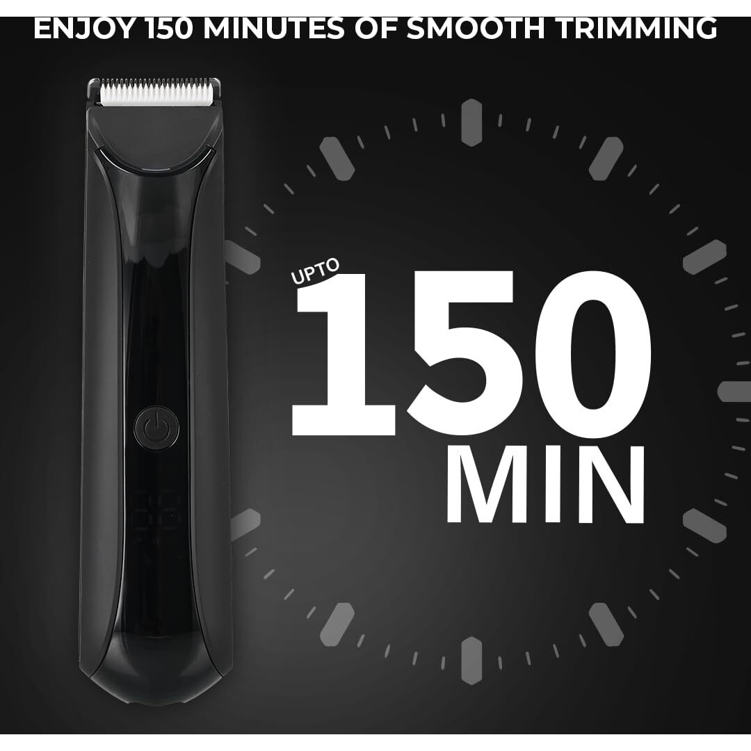 Winston Rechargeable Waterproof Body And Ball Trimmer For Men - Nut Groomer 2.0, Suitable For Beard Trimmer, Private Part Shaving, Pubic Hair With No-Cut Ceramic Blade  120 Min Cordless Use