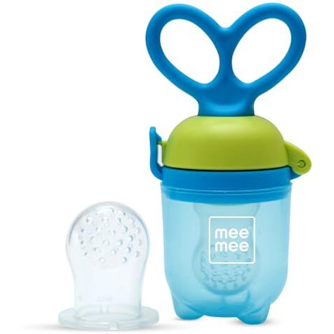 Mee Mee Advanced Fruit & Food Nutritional Baby Feeder | Safe And Bpa-Free Solution | Ideal For Babies 6 To 12 Months Old | Enhance Feeding Experience With Baby Grip Feeder (Blue)