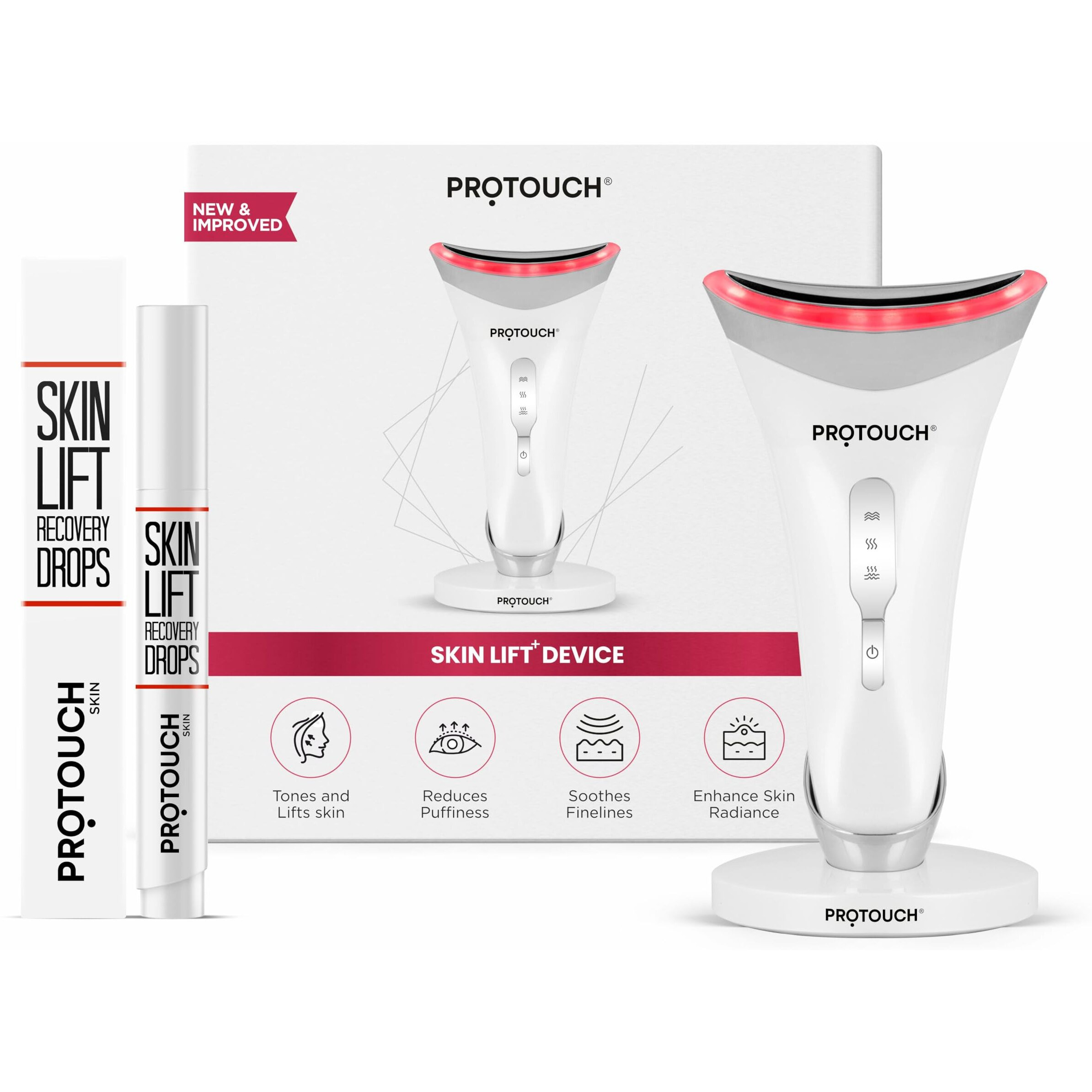 Protouch Skin Lift Combo | Skin Lift Device & Recovery Drops | Anti Ageing, Bright & Firm Younger Looking Skin