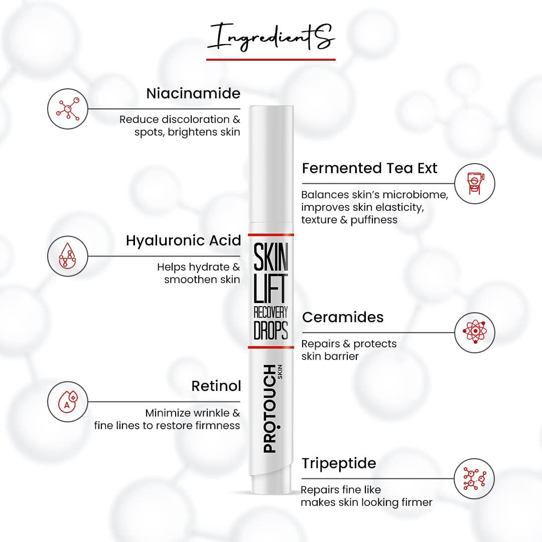 Protouch Skin Lift Combo | Skin Lift Device & Recovery Drops | Anti Ageing, Bright & Firm Younger Looking Skin