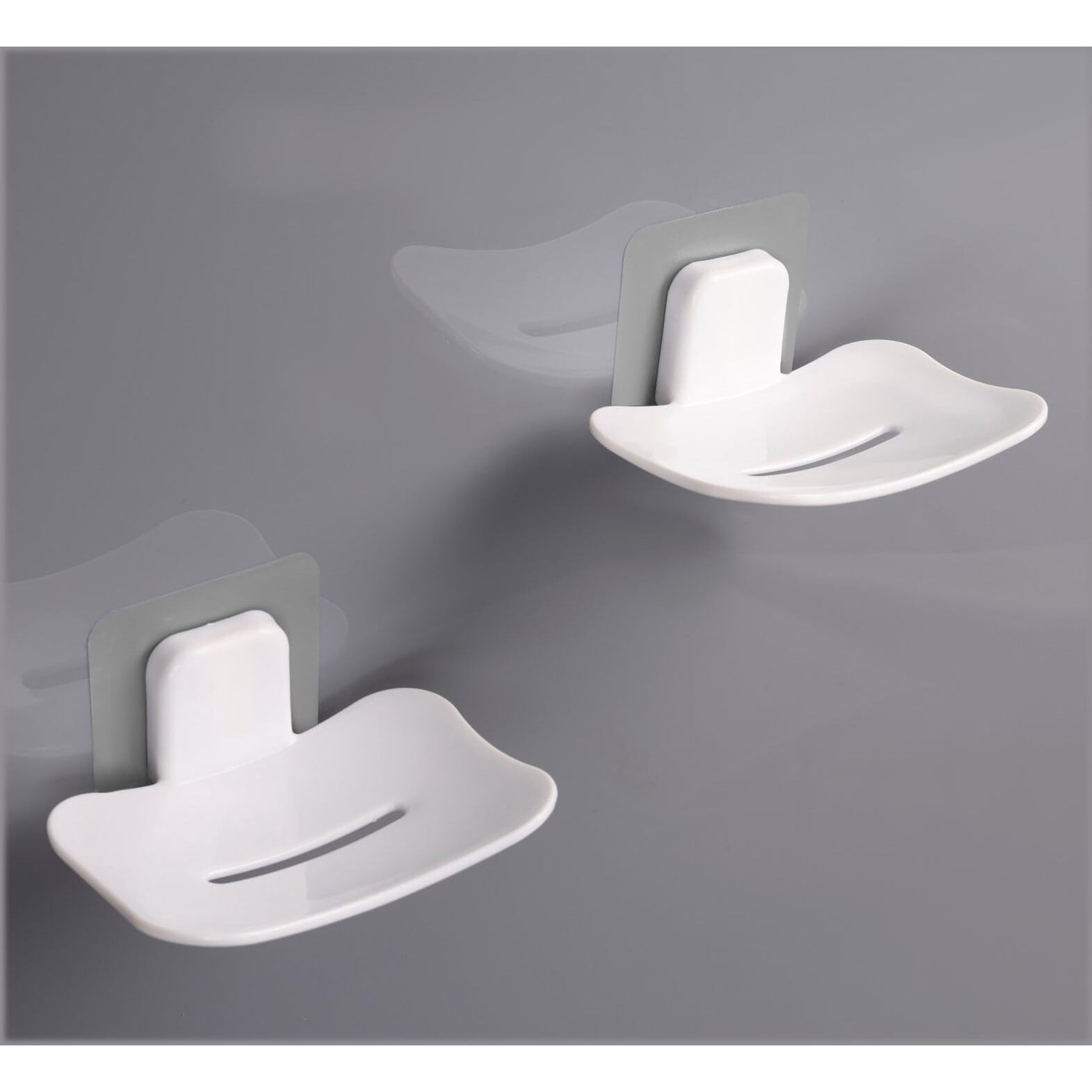 Satpurush Plastic Bathroom Accessories, Bathroom Rack, Bathroom Shelf Organizer, Wall Mounted Shelf, Bathroom Hardware & Accessories, Storage Racks (Soap Holder White, 2 Pack)