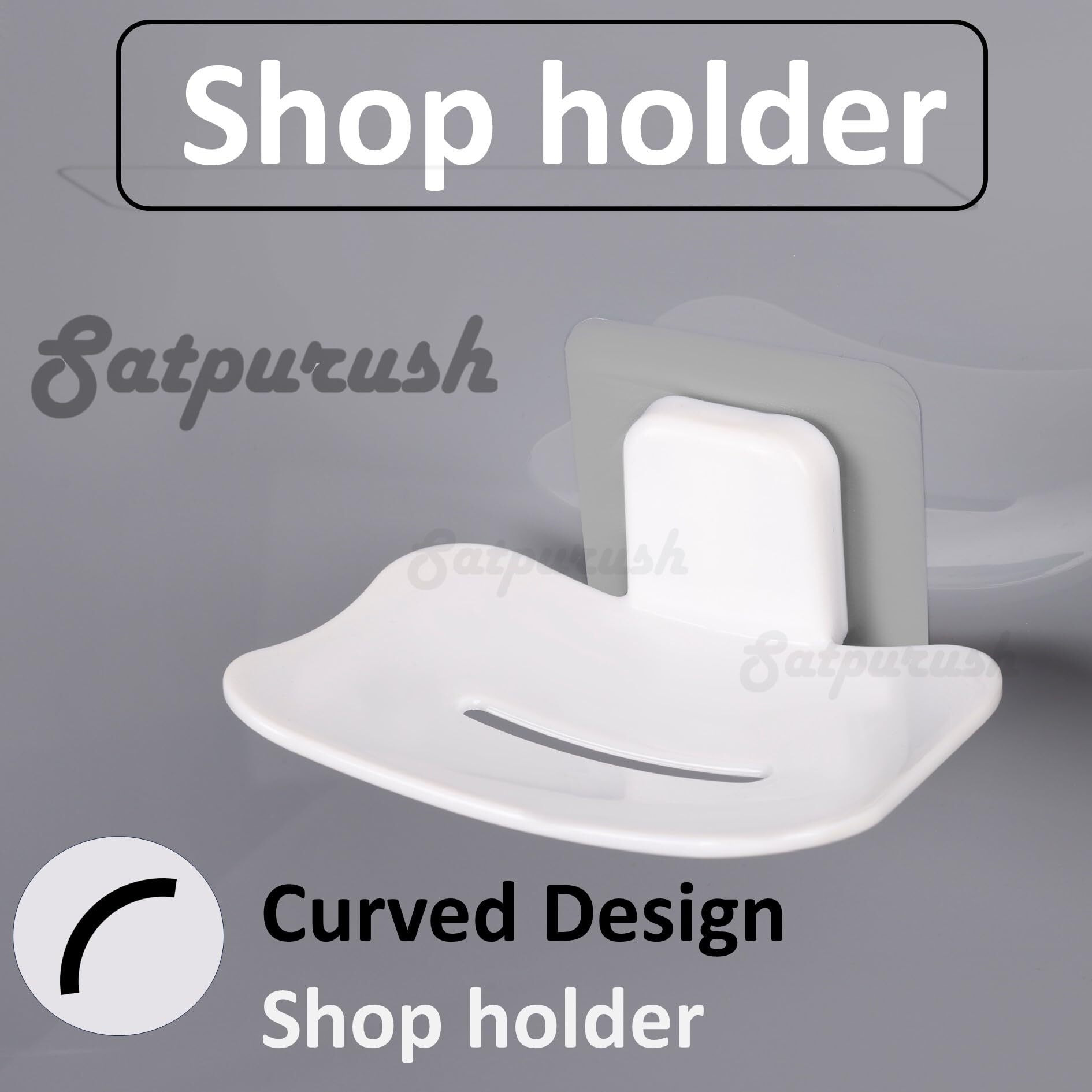 Satpurush Plastic Bathroom Accessories, Bathroom Rack, Bathroom Shelf Organizer, Wall Mounted Shelf, Bathroom Hardware & Accessories, Storage Racks (Soap Holder White, 2 Pack)