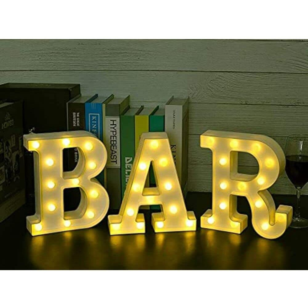 Satyam Kraft 1 Pcs Marquee Alphabet Shaped Letter Led Name Light For Aesthetic Decorations, Romantic Gift, Valentine, Room, Bedroom, Home Decor, Wedding, Birthday, Anniversary, Night And Wall Lamp (S)