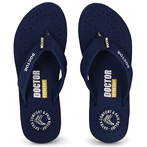 Doctor Extra Soft Women's Care Orthopaedic Diabetic Comfortable Mcr Flip-Flop Slippers D-16-Feelgood-Navy-7Uk