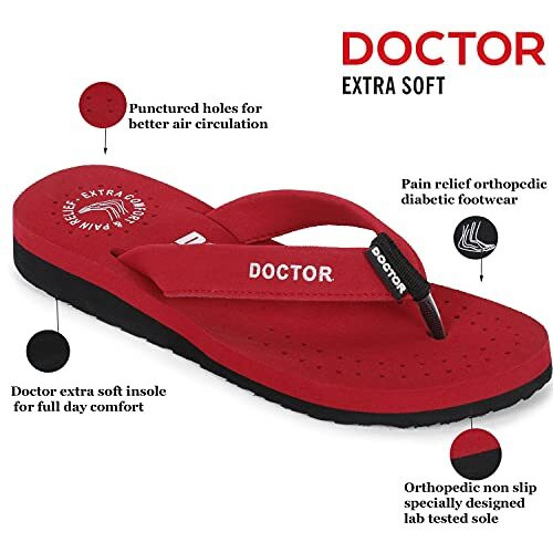 Doctor Extra Soft Women's Care Orthopaedic Diabetic Comfortable Mcr Flip-Flop Slippers D-16-Feelgood-Maroon-9Uk