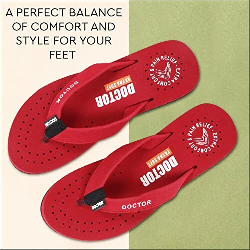 Doctor Extra Soft Women's Care Orthopaedic Diabetic Comfortable Mcr Flip-Flop Slippers D-16-Feelgood-Maroon-9Uk