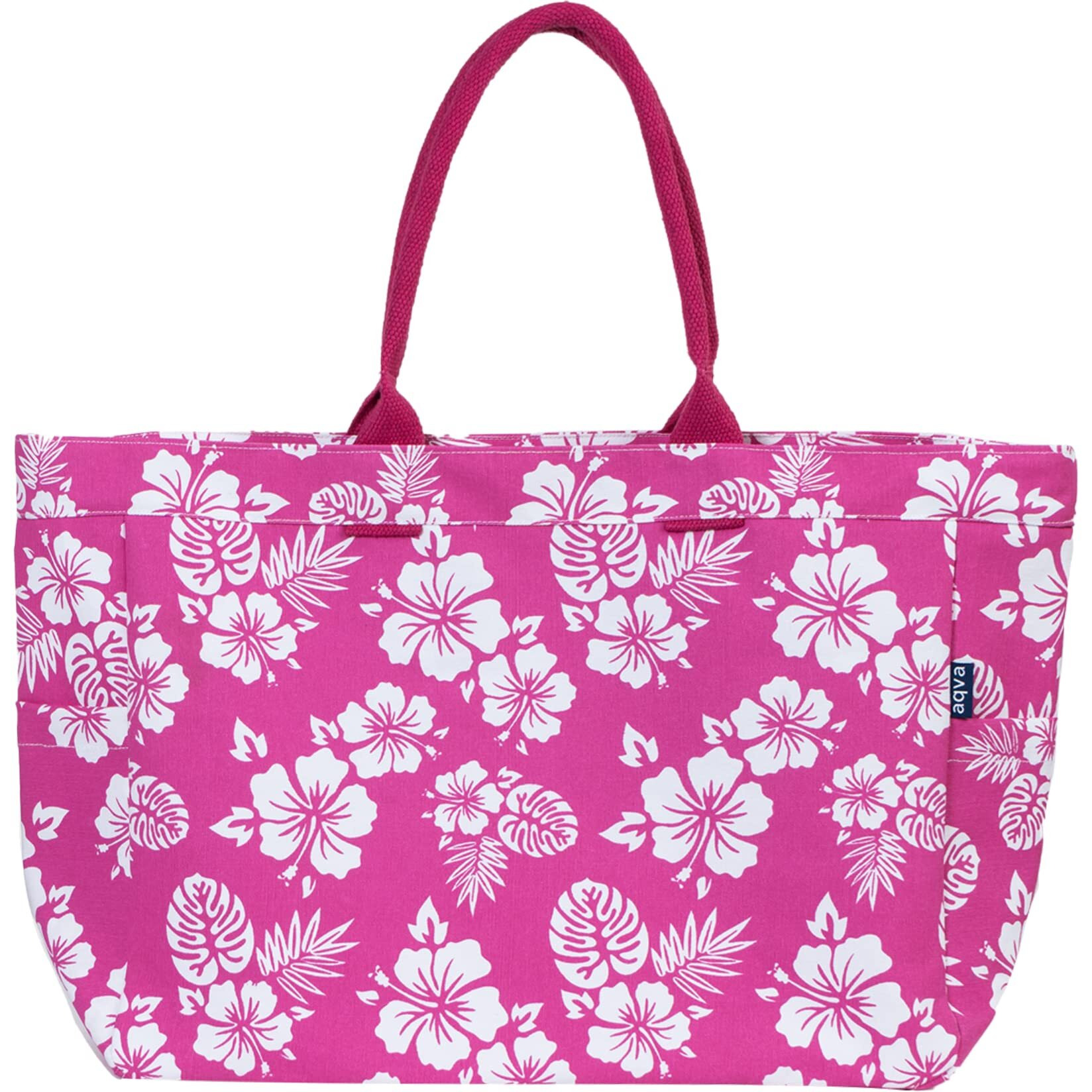 Aqva Stripe Printed Tote Bag For Women | Ladies Casual Handbag For Shopping, Travel With Top & Inner Zip Pocket | Versatile Trendy Handbag For College Girls (Jardin Hot Pink)