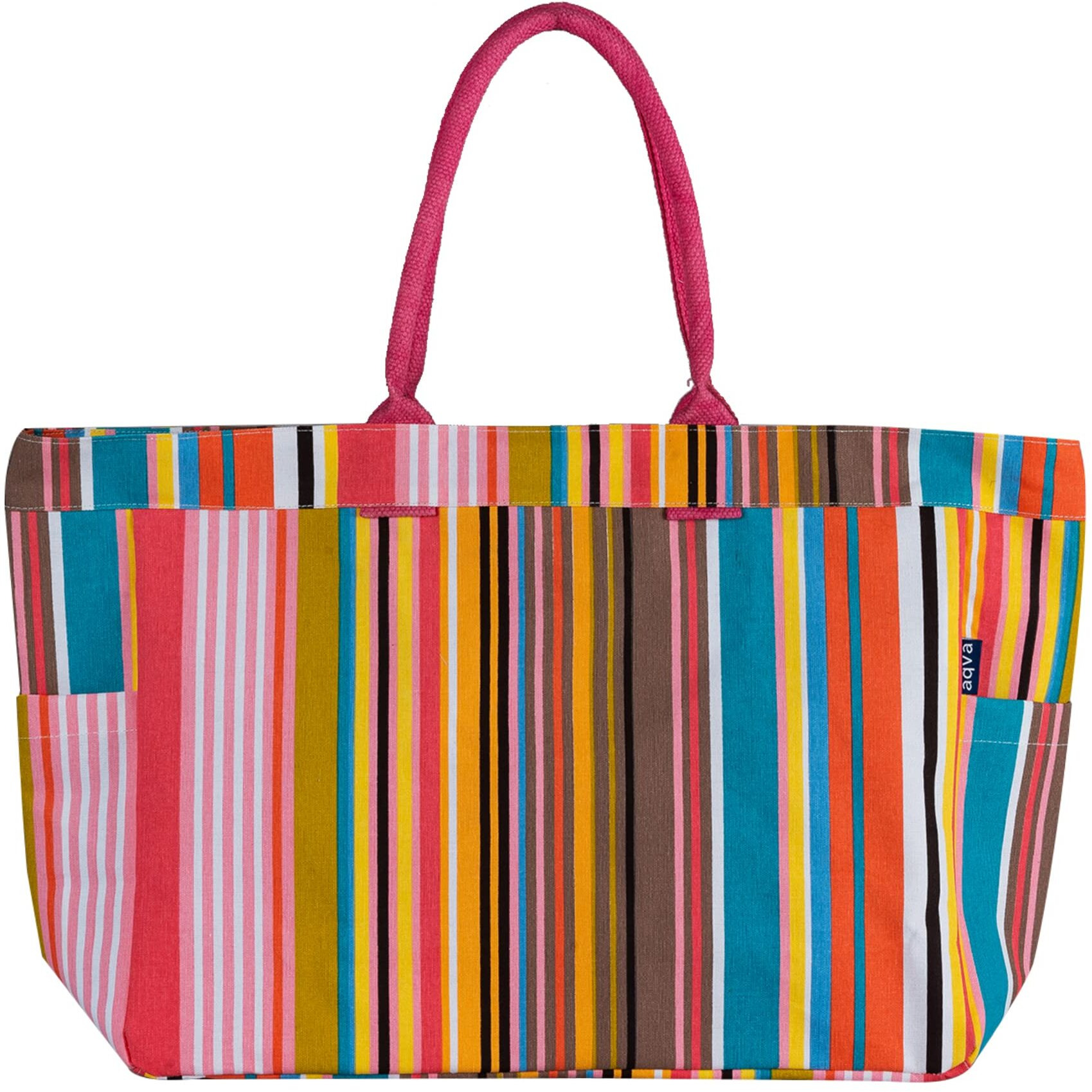Aqva Stripe Printed Tote Bag For Women | Ladies Casual Handbag For Shopping, Travel With Top & Inner Zip Pocket | Versatile Trendy Handbag For College Girls (Stripe)
