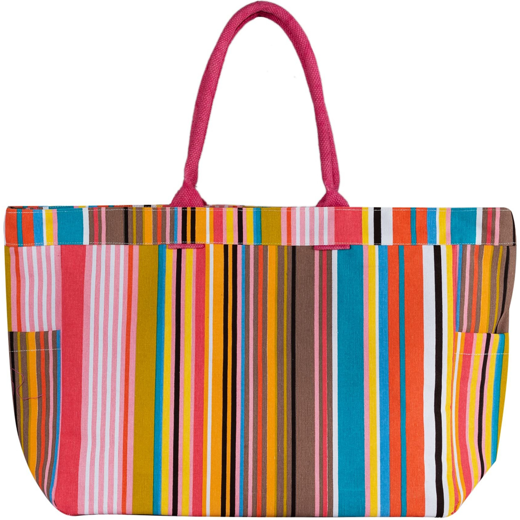 Aqva Stripe Printed Tote Bag For Women | Ladies Casual Handbag For Shopping, Travel With Top & Inner Zip Pocket | Versatile Trendy Handbag For College Girls (Stripe)