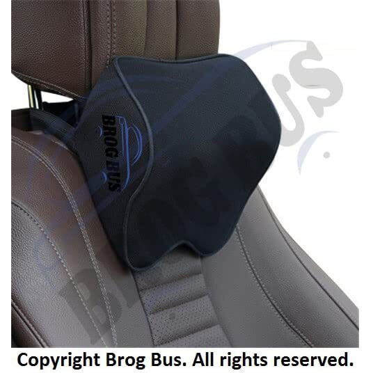 Brogbus Memory Foam Car Neck Support Pillow Neck Pain Head Rest Cushion (Black)