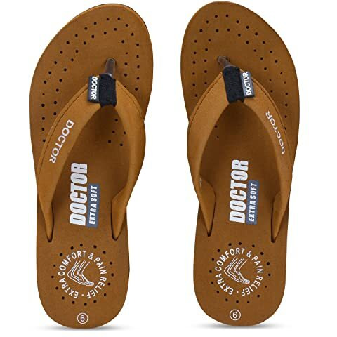 Doctor Extra Soft Women's Care Orthopaedic Diabetic Comfortable Mcr Flip-Flop Slippers D-16-Feelgood-Tan-8Uk
