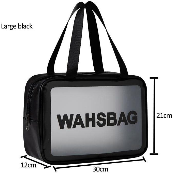 Beaut Secrets Toiletry Bag For Women Men - 3 Pcs Kit Waterproof Makeup Cosmetic Bag Travel Organizer For Accessories & Toiletries - 3 Sizes Clear Toiletry Bags For Different Storage, Black