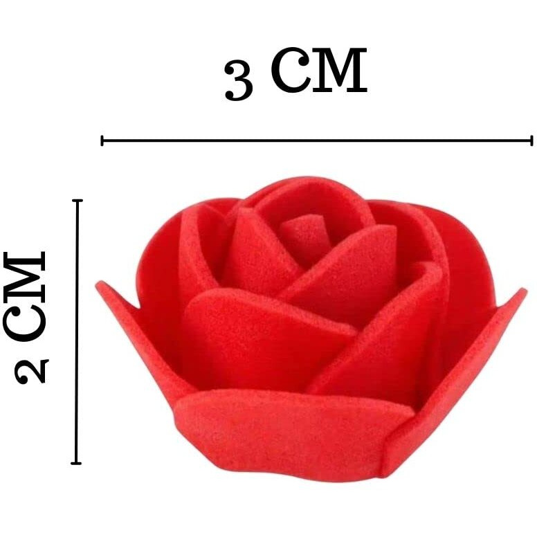 Satyam Kraft 50 Pcs Artificial Rose Foam Head Flowers For Home Decor, Wedding, Pooja, Floating Bouquets, And Craft  Ideal For Table, Mandir, Gifts, Backdrop, And Festival Decorations(Multi)