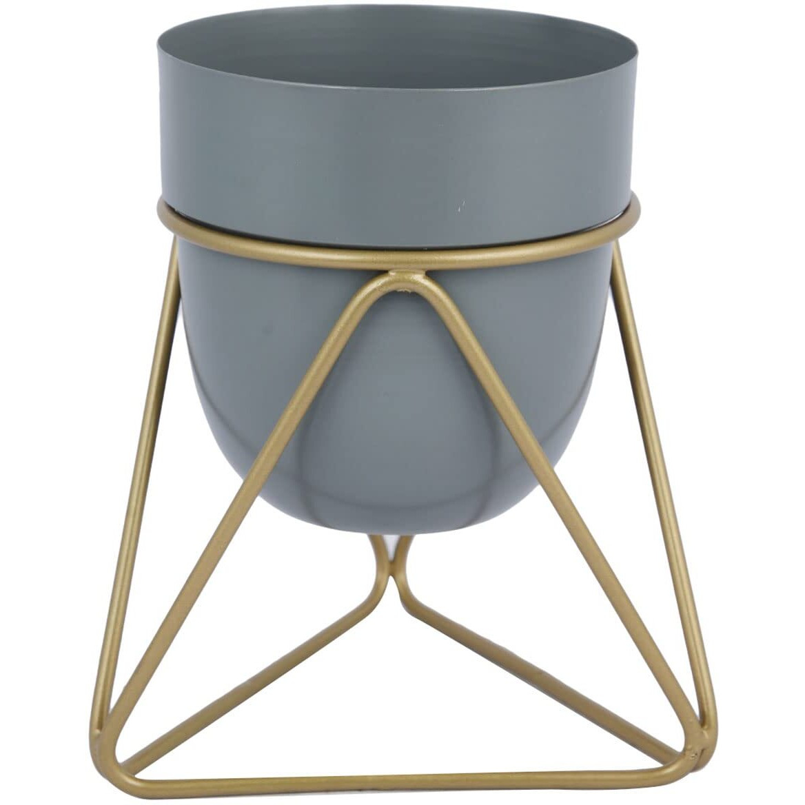 Metal Flower Planter Pot Vase With Stand For Home Dcor Living Room Balcony Tabletop Indoor Outdoor, Pack Of 1