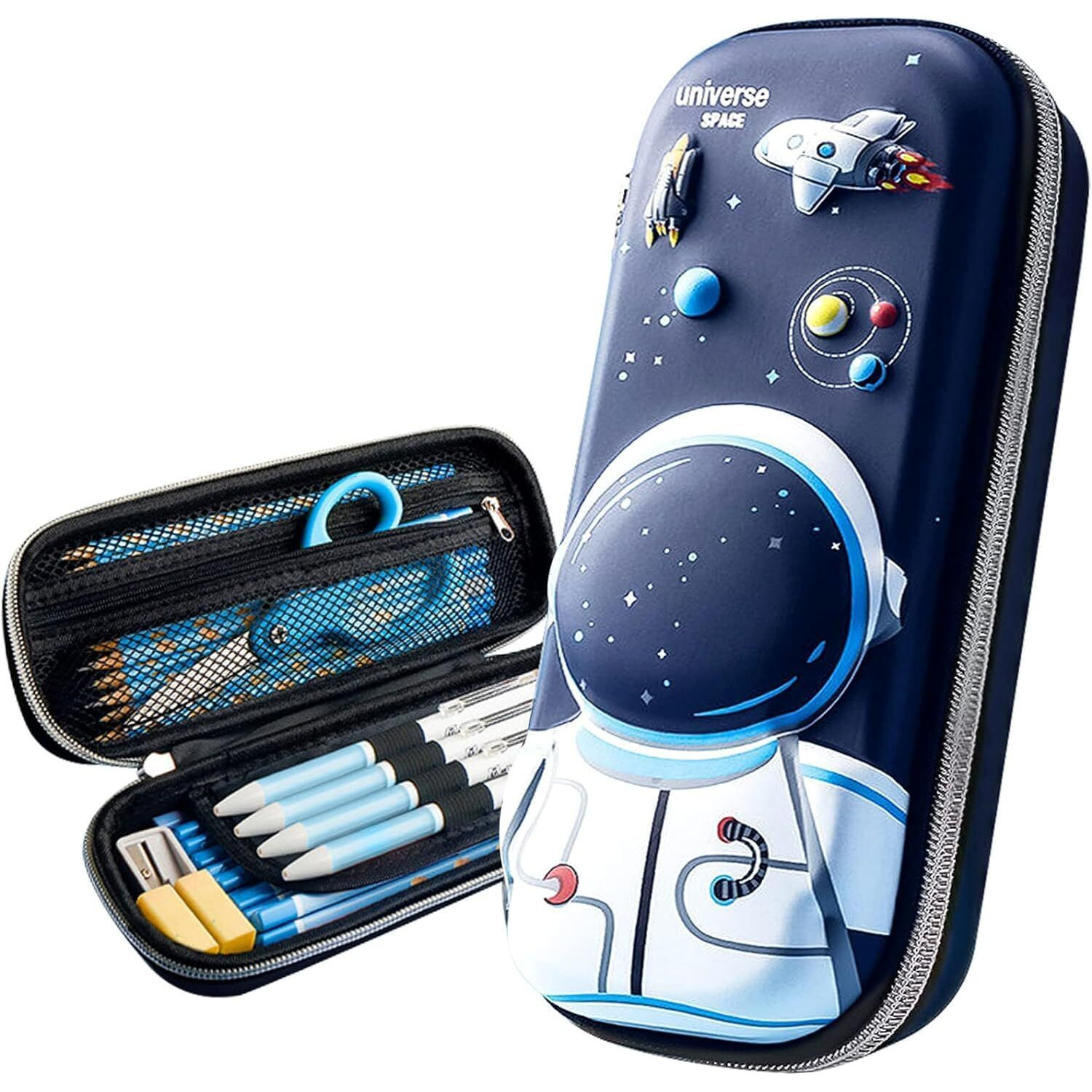 Okean 3D Cover Eva Space Astronaut Theme Pencil Case Large Capacity Pencil Pouch Bag Organizer For Students Kids Stylish Pen Holder Pouch Stationery Box - Ethylene Vinyl Acetate (Eva), Multicolor