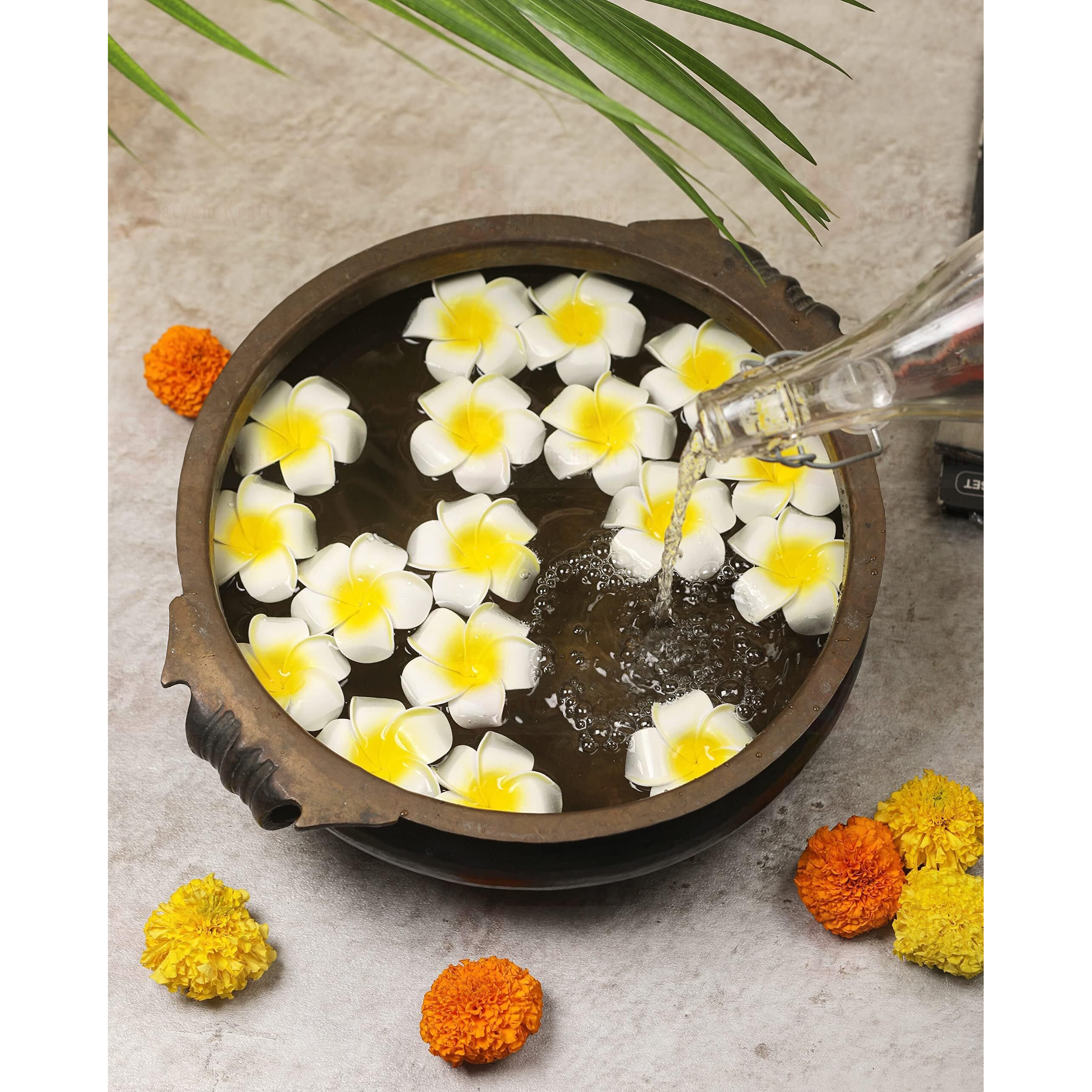 Satyam Kraft 12 Pcs Artificial Big Fake Foam Hawaii Beach Plumeria Floating Flower - Vibrant Decorative Floral For Home Decor, Events, And Diy Projects, Wedding (Hawaii Flower 12)