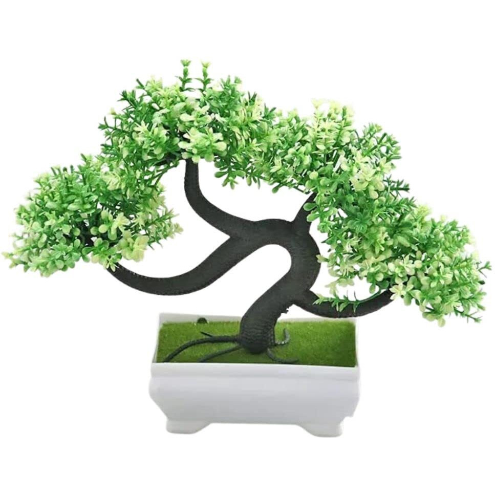 Satyam Kraft 1 Pc Artificial Bonsai Flower Tree With Designer Pot For Home Decor,Artificial Plant Bonsai Fake Tree, Living Room Table Plants And Craft Items(Pack Of 1)