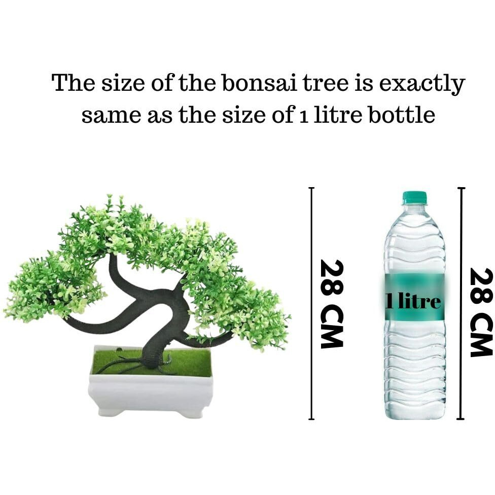 Satyam Kraft 1 Pc Artificial Bonsai Flower Tree With Designer Pot For Home Decor,Artificial Plant Bonsai Fake Tree, Living Room Table Plants And Craft Items(Pack Of 1)