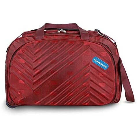 M Medler Zypher Nylon 55 Litres Waterproof Strolley Duffle Bag- 2 Wheels - Luggage Bag - (Red)
