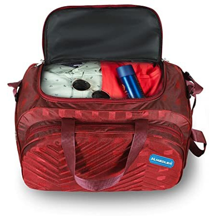 M Medler Zypher Nylon 55 Litres Waterproof Strolley Duffle Bag- 2 Wheels - Luggage Bag - (Red)