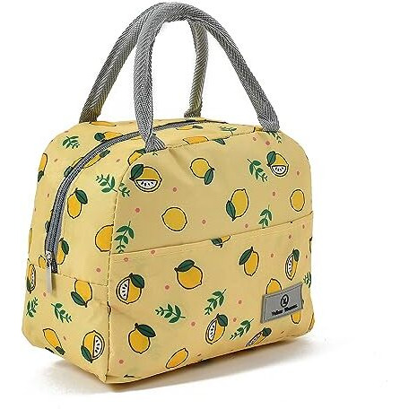 Yellow Weaves Insulated Travel Lunch/Tiffin/Storage Bag For Office, College & School Polyester, Regular Size, (Lemon Yellow), 0.5 Litres