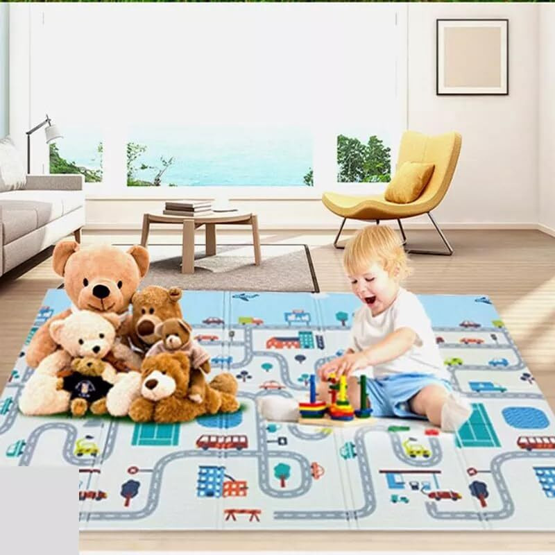 Skylofts Waterproof Double Side Baby Playmat For Babies Crawling Mat Floor Mat For Toddler Playmat For Kids Picnic Mats (Large Size) With Zip Bag (150Cm*200Cm Xpe)