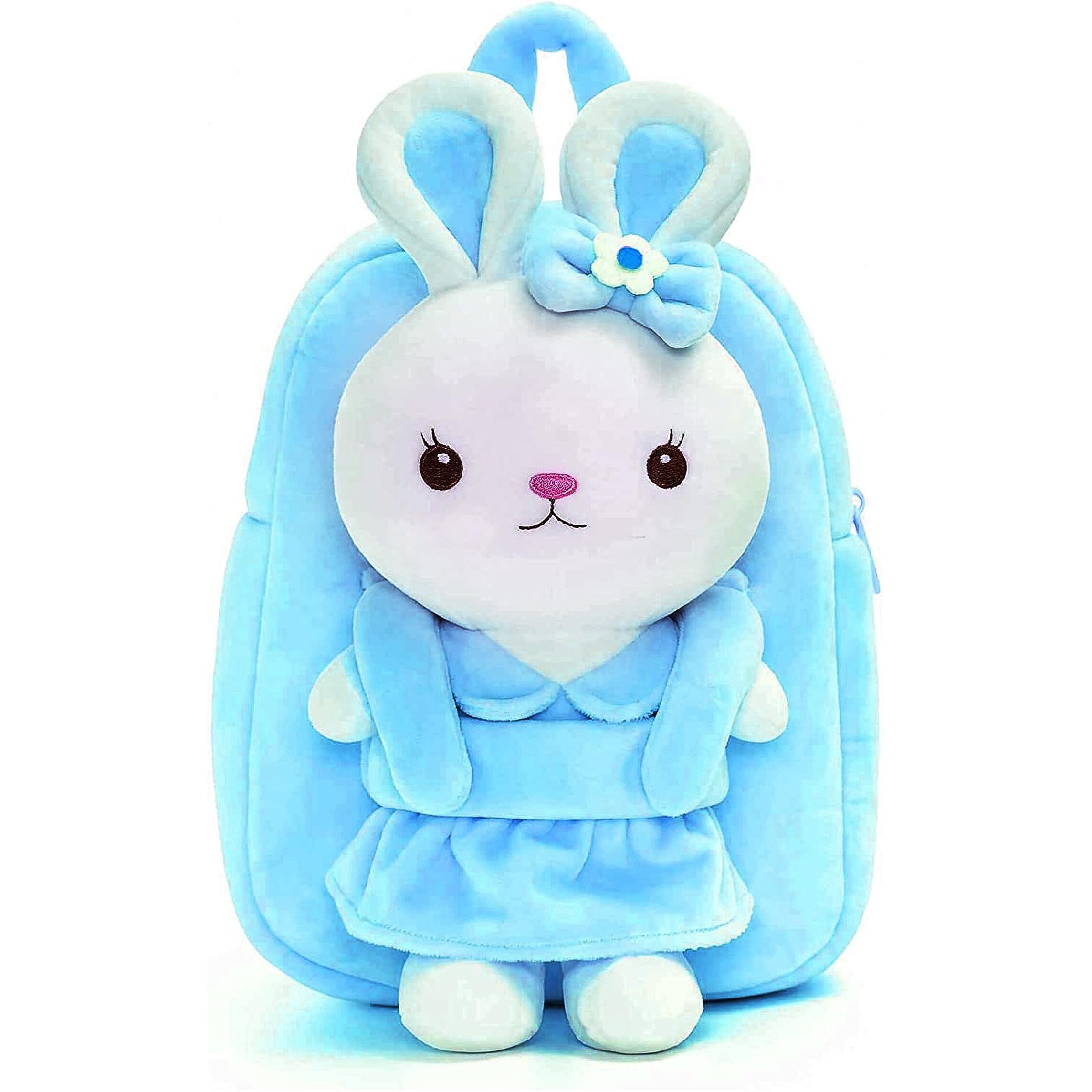 Frantic Kids Soft Animal Cartoon Travelling School Bag Soft Plush Backpacks Boys Girls Baby For 2 To 5 Years Baby/Boys/Girls Nursery, Preschool, Picnic (Fullbodyskyrabbit)