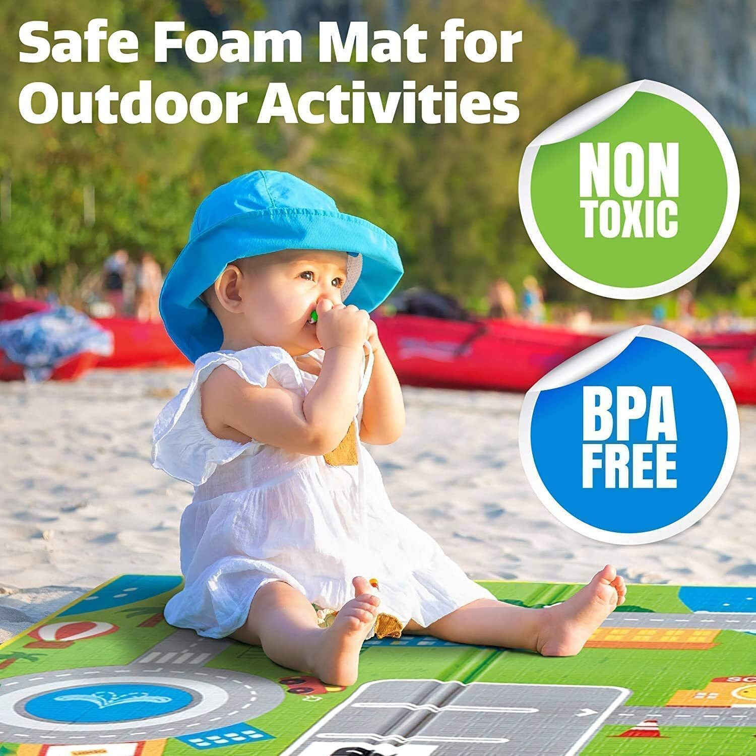 Palak Play Mat Baby Double Sided Waterproof Baby Mat Carpet Crawl Play Mat Kids Infant Crawling Play Mat Carpet Baby Gym Water Resistant Baby Play & Crawl Mat(Large-6 Feet X 4 Feet) (Kids Large Mat)