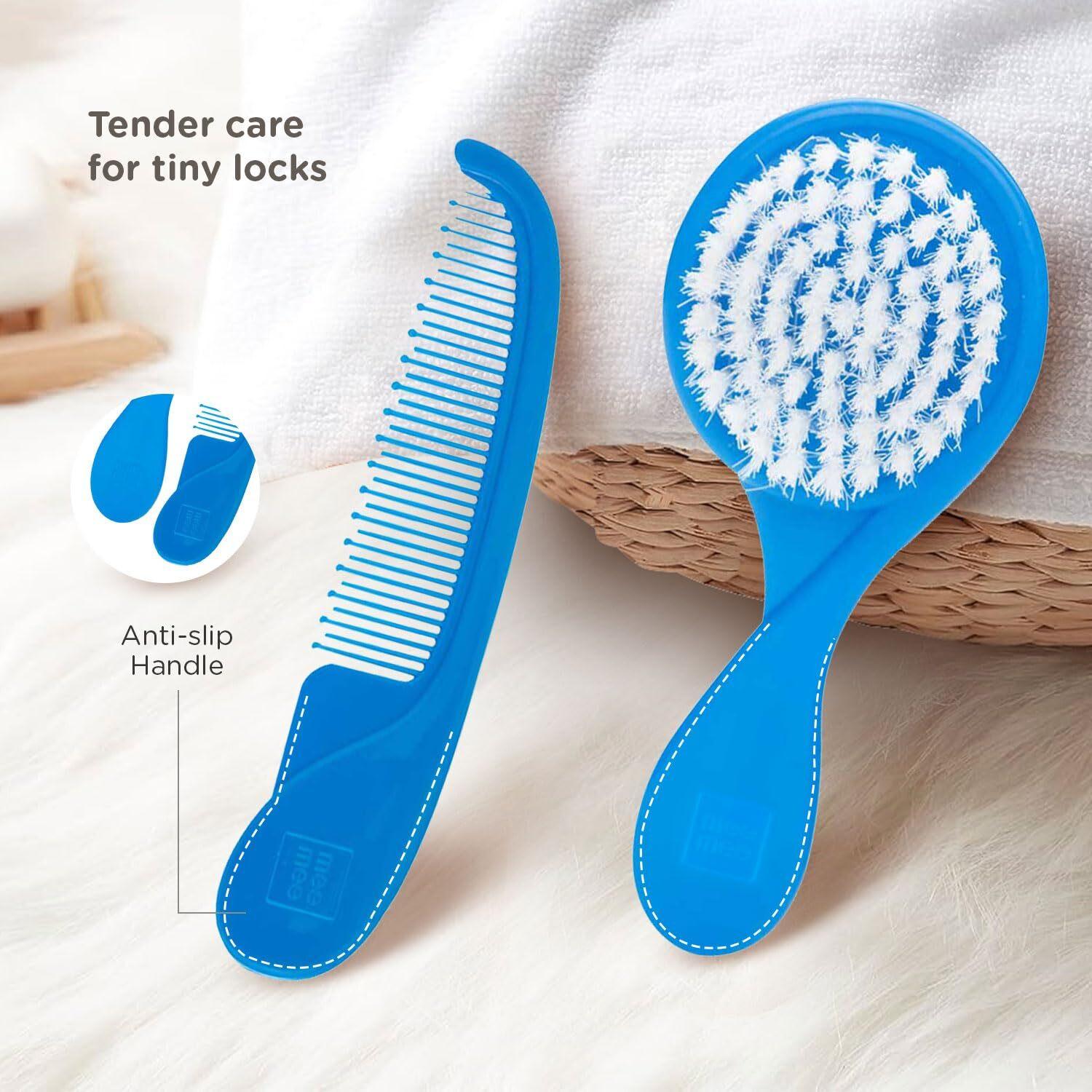 Mee Mee Easy Grip Soft Bristled Comb & Brush Set