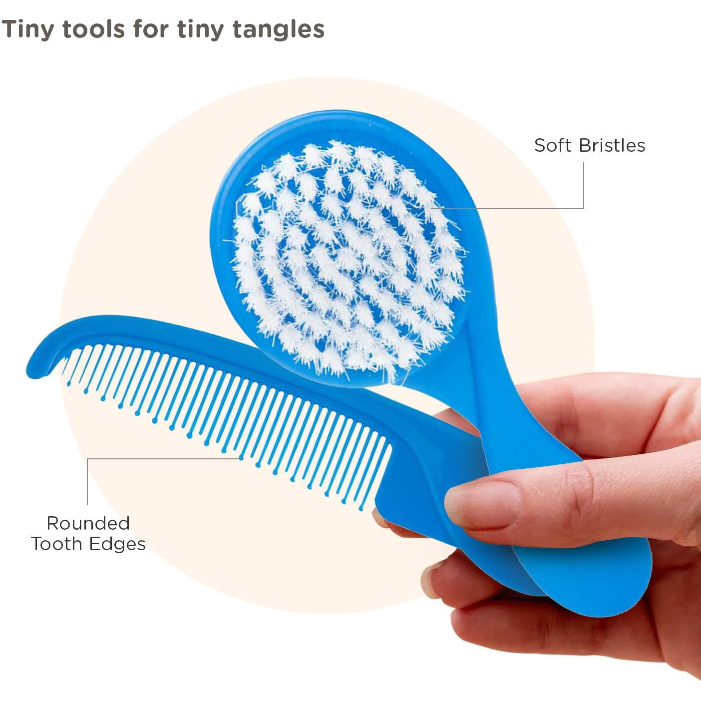 Mee Mee Easy Grip Soft Bristled Comb & Brush Set