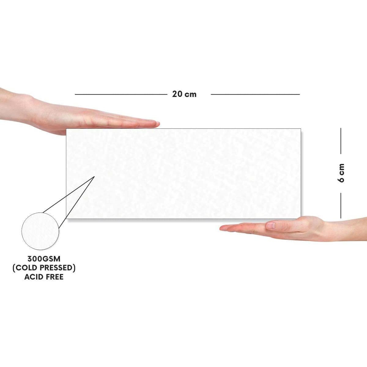 Zen Sangam Express Your Mind Bookmark Gouache Glued Sketch Paper Pad - 300 Gsm - Cold Pressed - (24 Sheets) - Rough Grain Surface - Size (20X6Cm) - Gouache Book