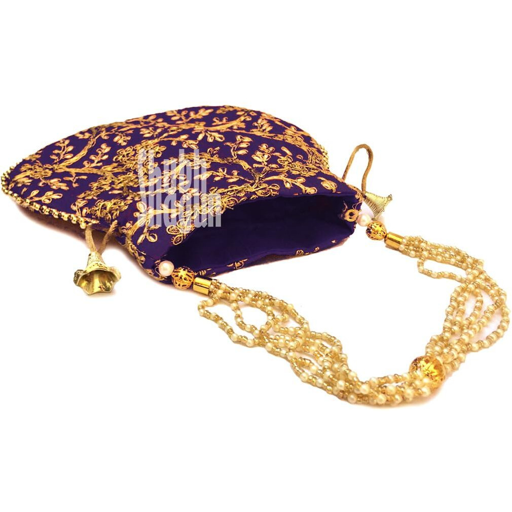 Shubh Shagun Womens Potli Bag , Navy Blue New