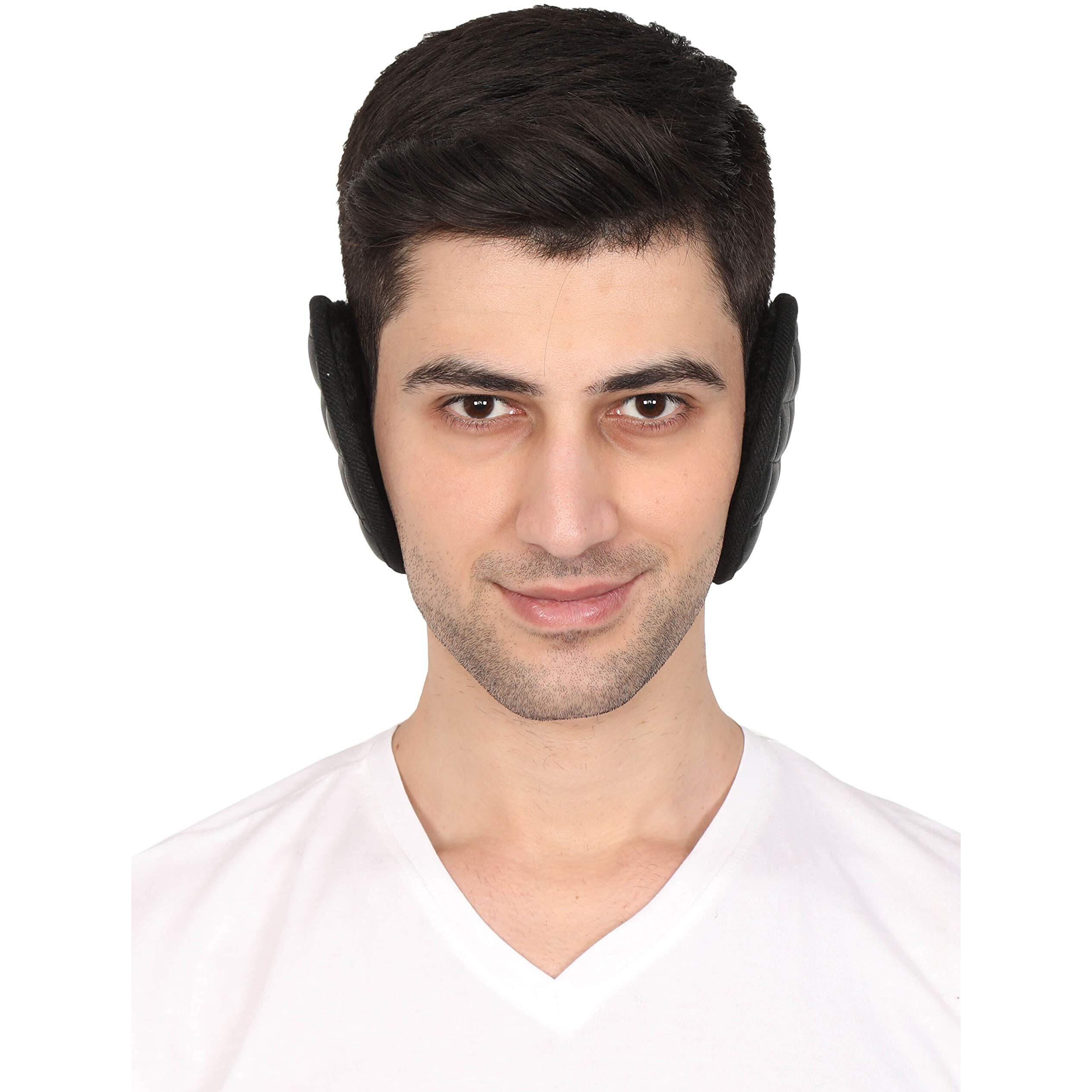 Fabseasons Black Headwear Faux Fur Ear Muffs/Ear Warmers - Behind The Head Style Winter Earmuffs For Men & Women