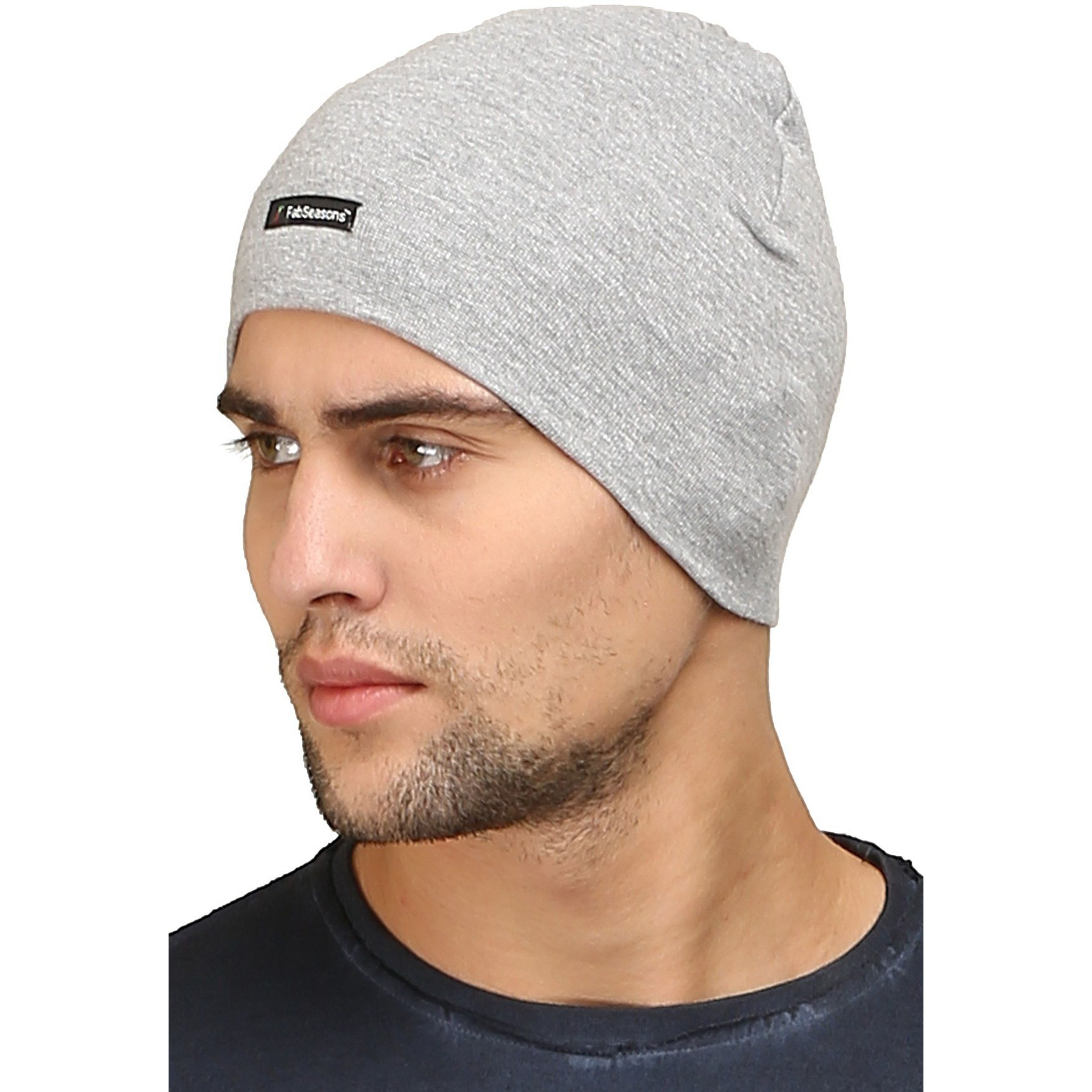 Fabseasons Gray Cotton Skull Cap