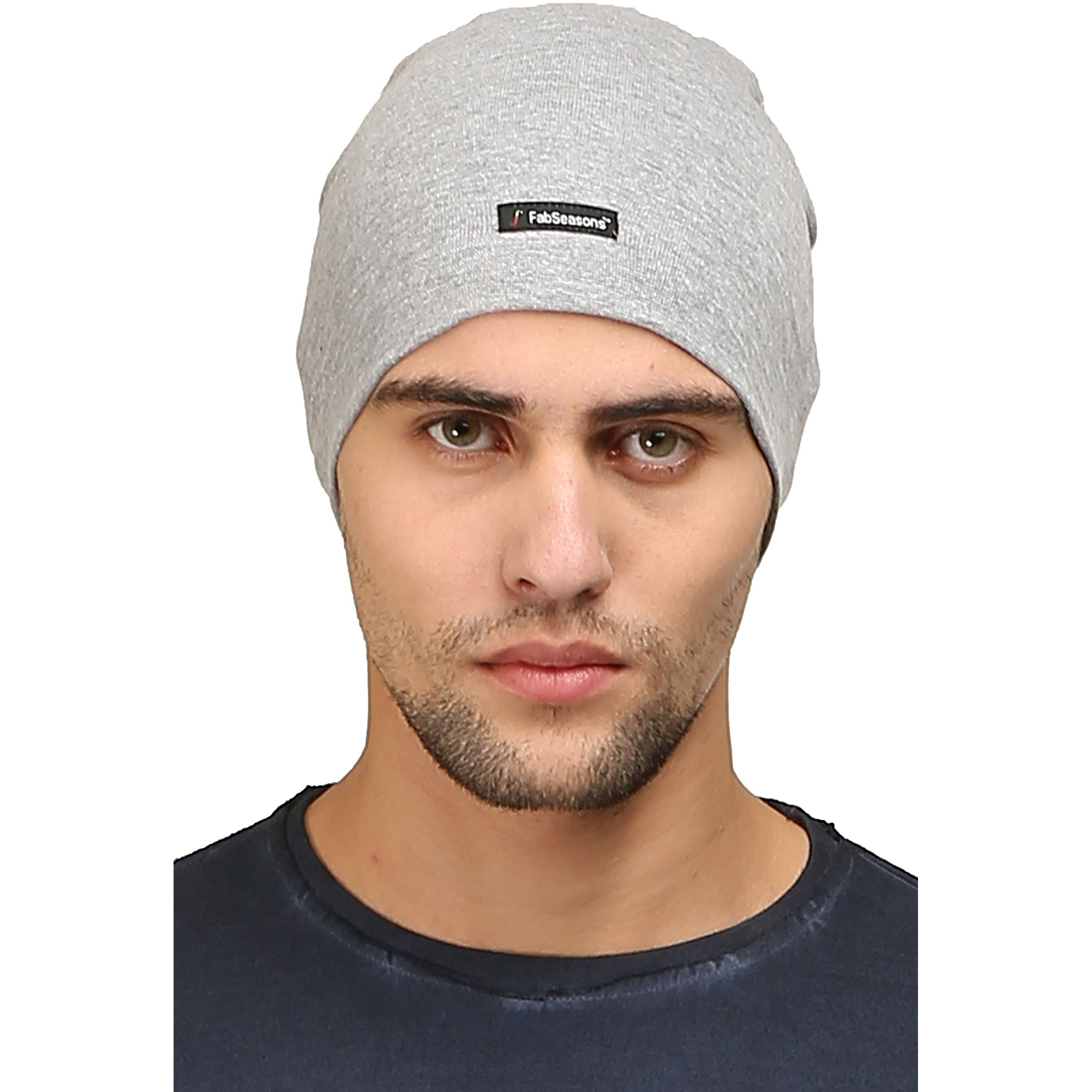 Fabseasons Gray Cotton Skull Cap