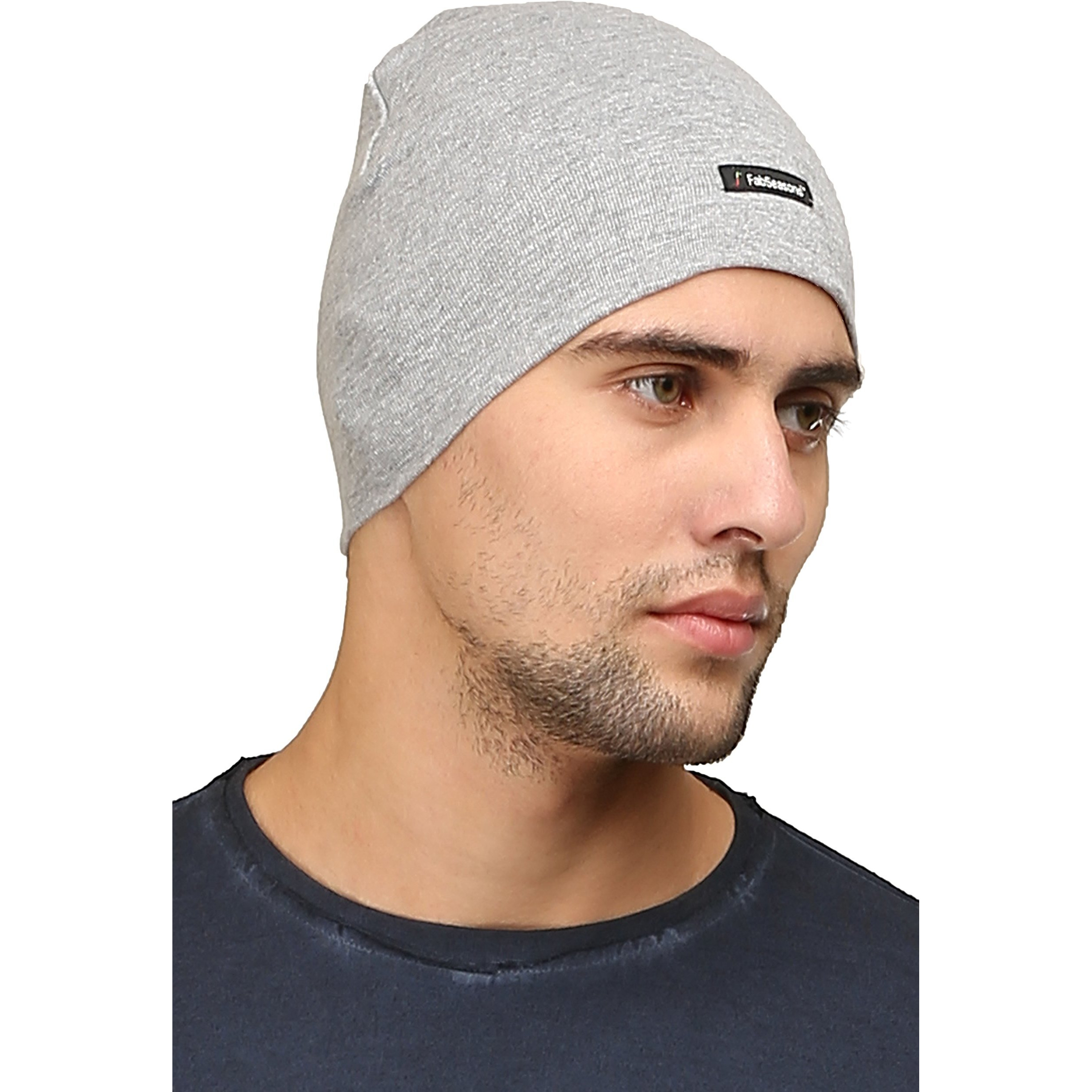 Fabseasons Gray Cotton Skull Cap