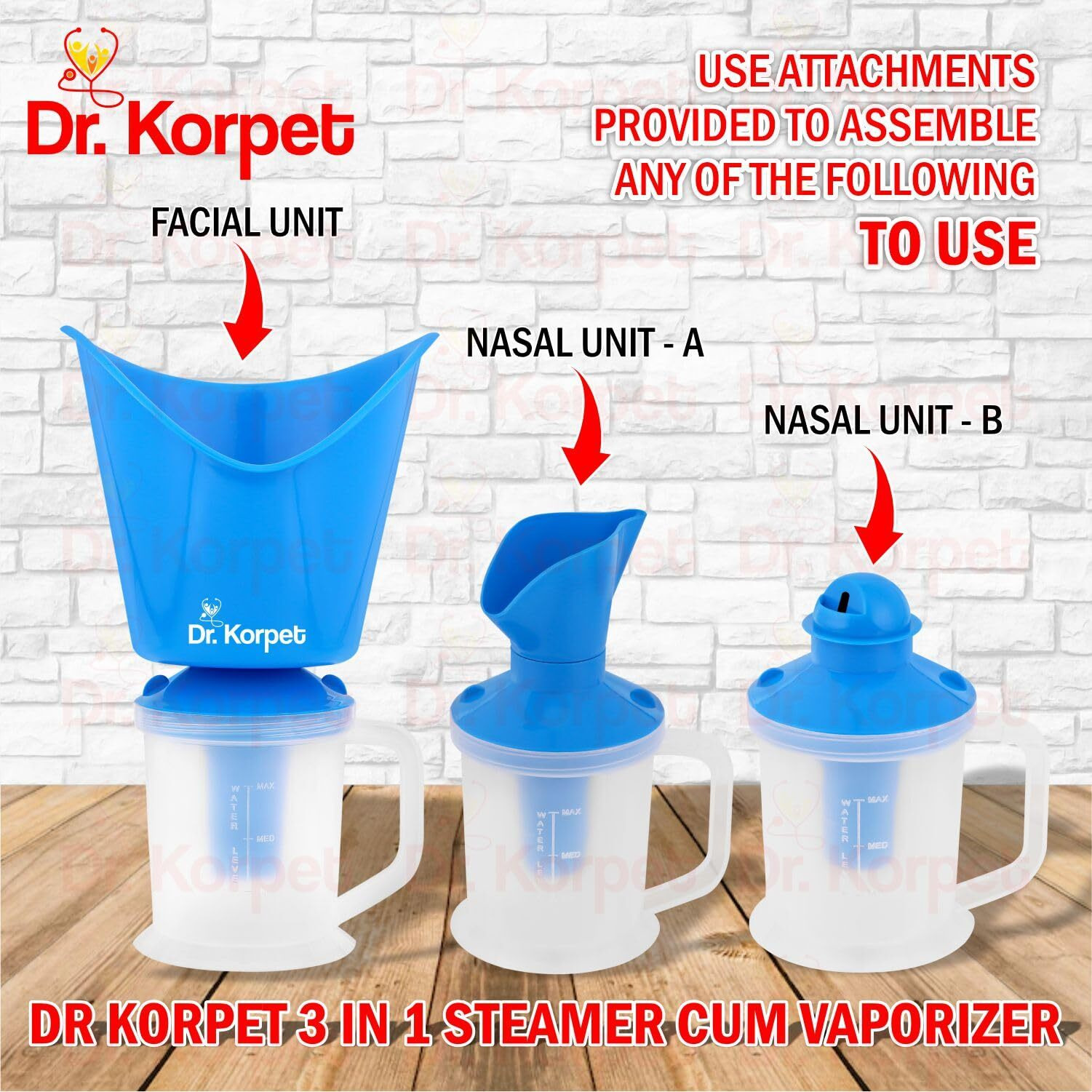 Dr. Korpet Steamer For Cold And Cough, Vaporizer Steamer, Face Steam And Steam Inhaler Vaporizer (Blue)