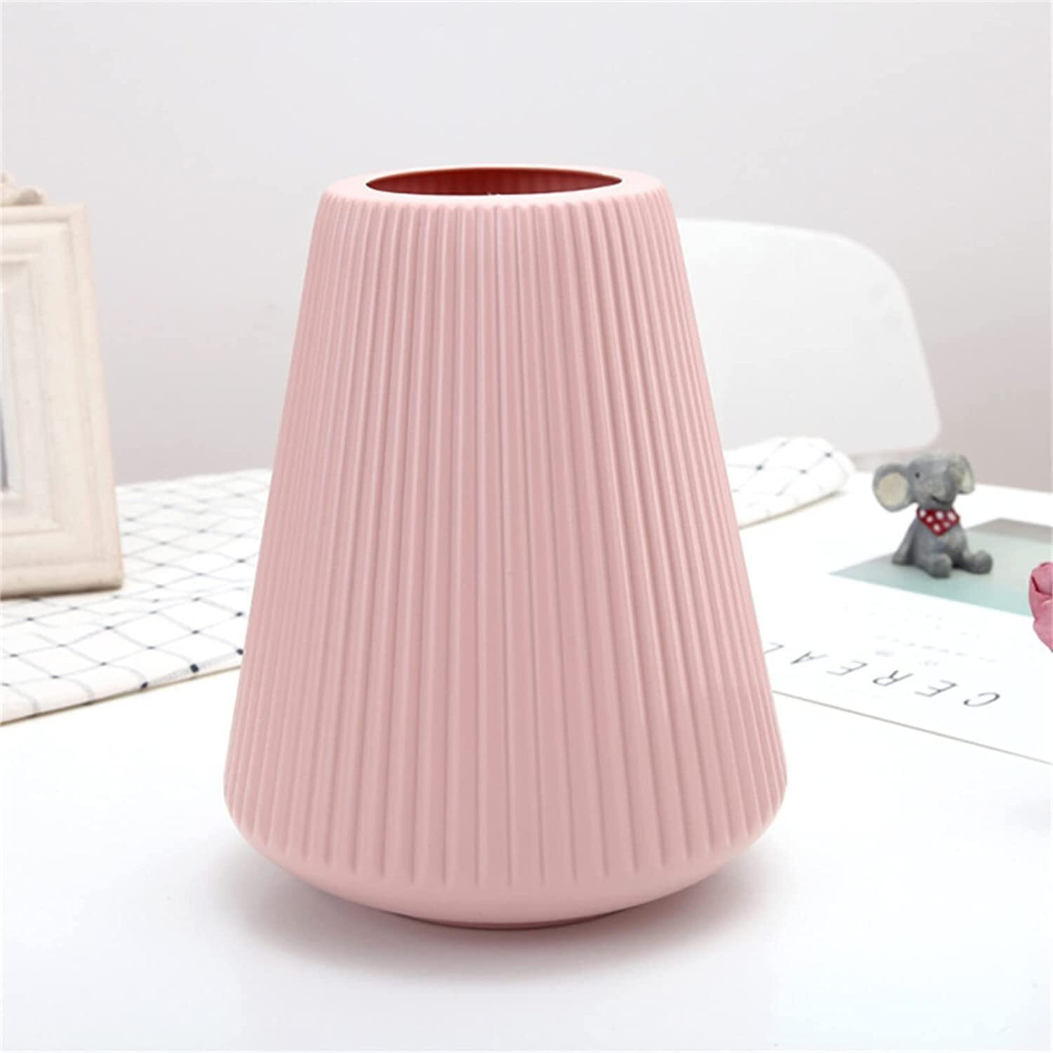 Satyam Kraft 1 Piece Big Size Unbreakable & Light Weight Plastic Vase For Newyear, Flower Pot, Gift, Home Decor Item, Diwali,Nordic Design, Decoration And Craft (Model 1)