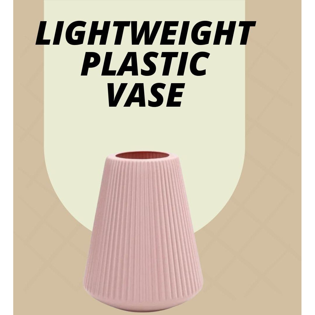 Satyam Kraft 1 Piece Big Size Unbreakable & Light Weight Plastic Vase For Newyear, Flower Pot, Gift, Home Decor Item, Diwali,Nordic Design, Decoration And Craft (Model 1)