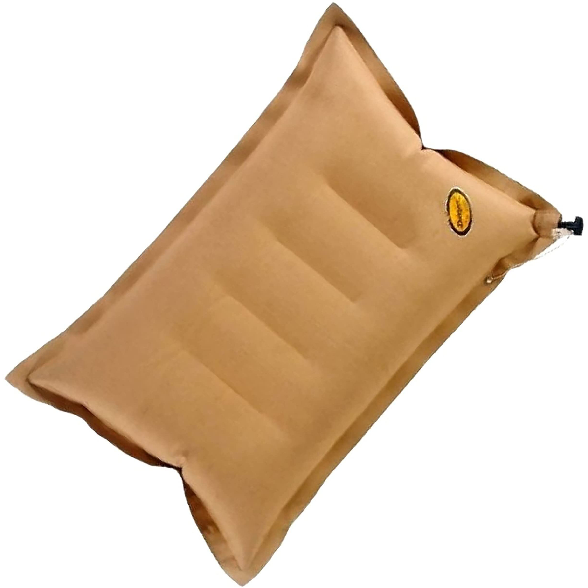 Duckback Cotton Rubberised Air Travel Pillow (Khakhi), One Size