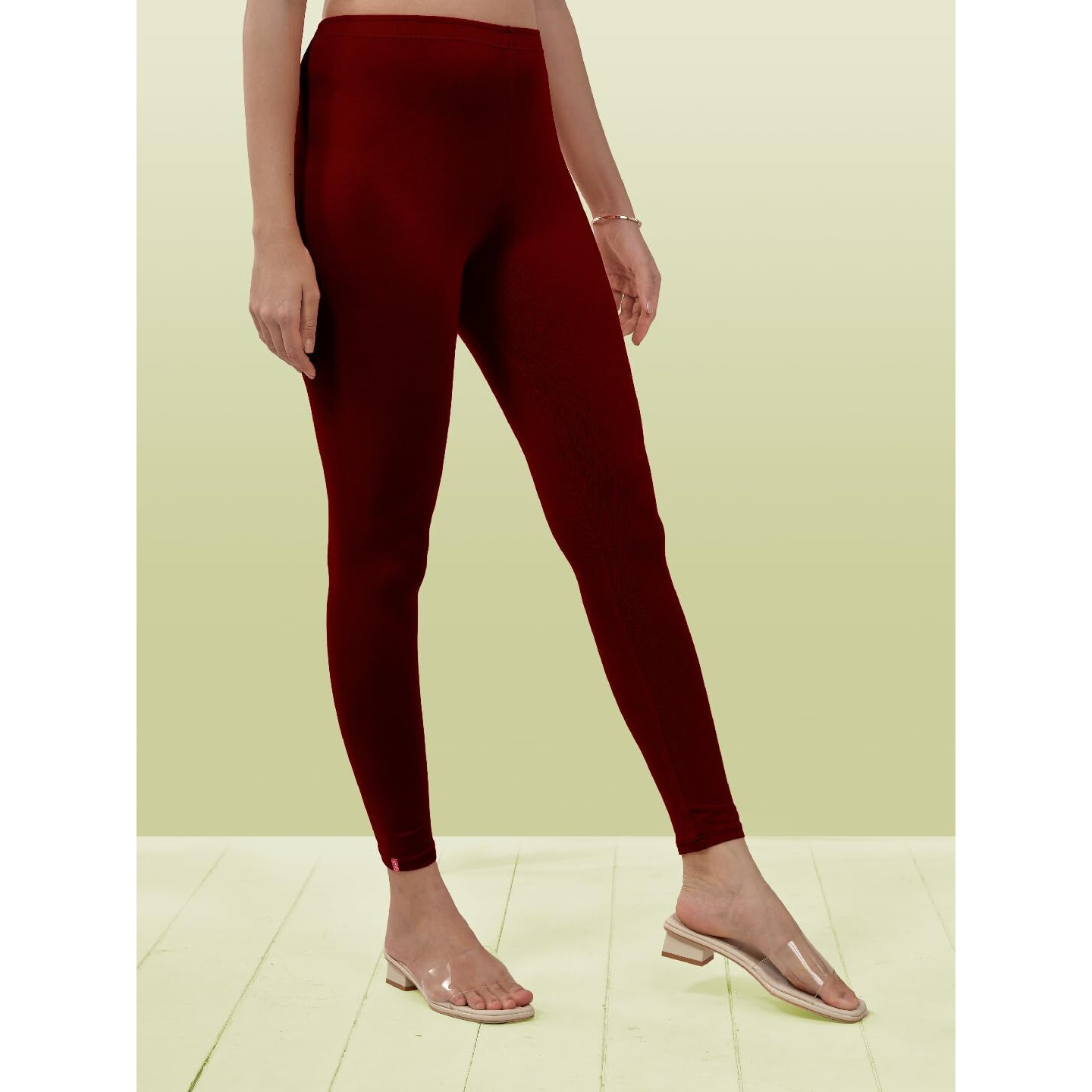 Lyra Women Solid Premium Cotton Ankle Length Leggings | Mid-Waist | Fashionwear