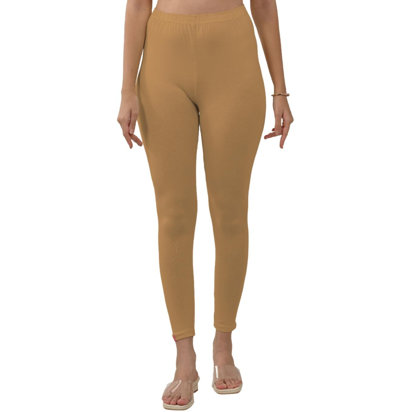 Lyra Women Solid Premium Cotton Ankle Length Leggings | Mid-Waist | Fashionwear