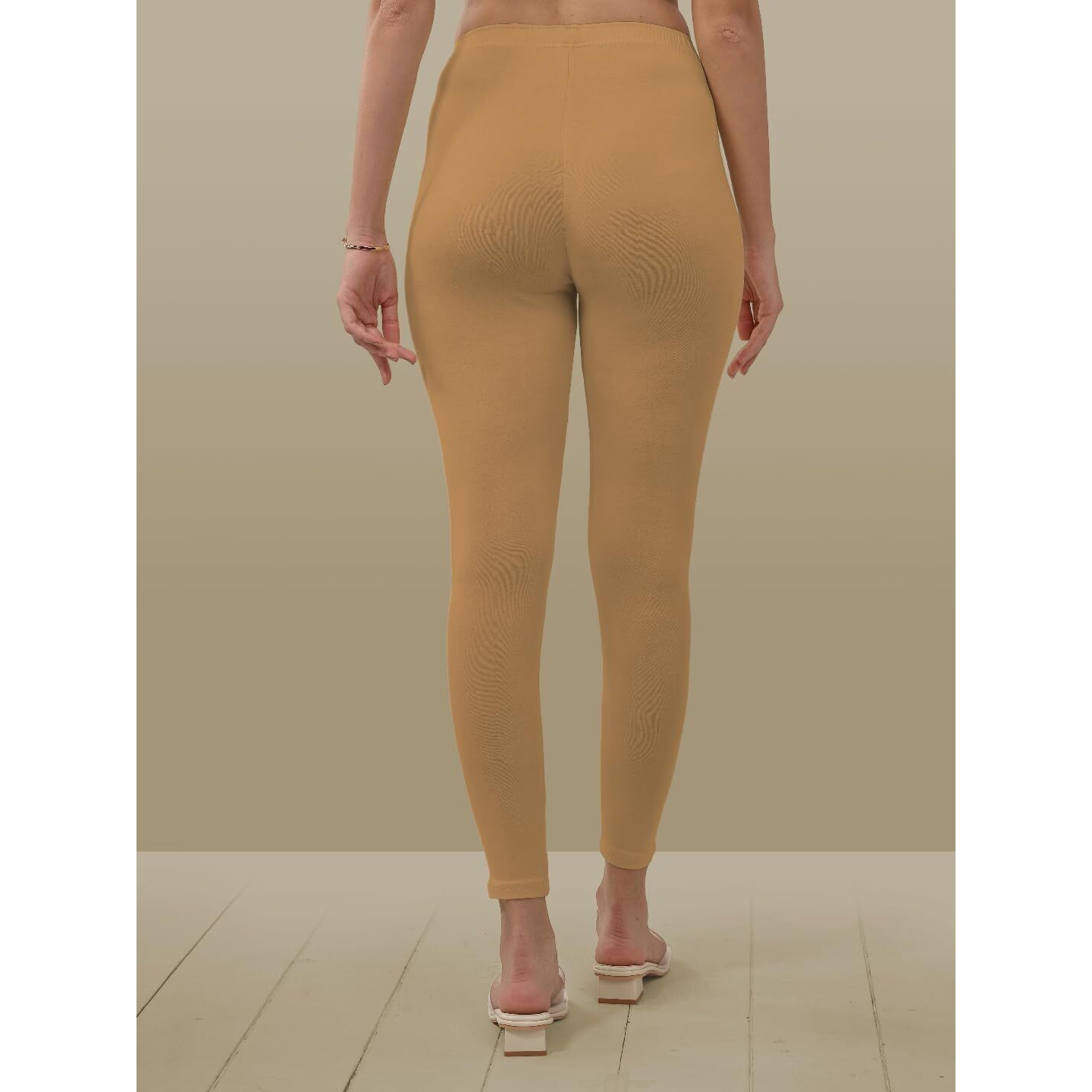 Lyra Women Solid Premium Cotton Ankle Length Leggings | Mid-Waist | Fashionwear