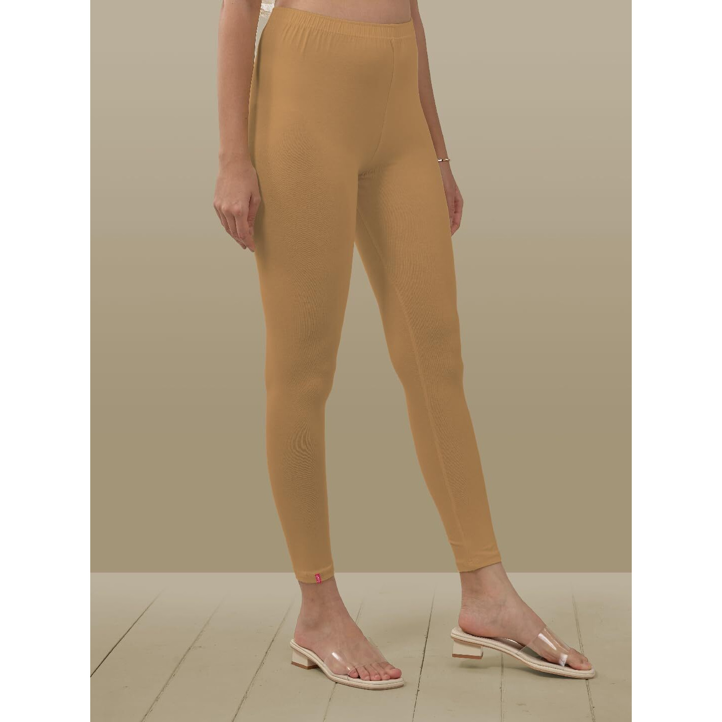 Lyra Women Solid Premium Cotton Ankle Length Leggings | Mid-Waist | Fashionwear