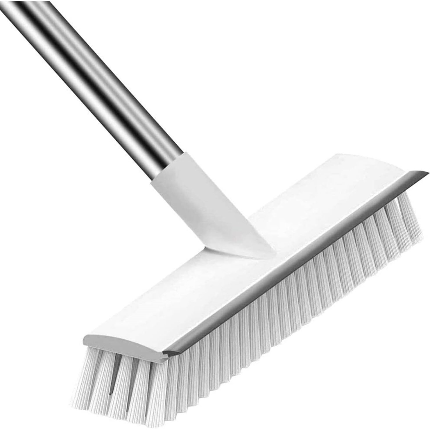 Epsilon 2 In 1 Bathroom Cleaning Brush With Wiper And Long Handle 120 Degree Ratate Floor Scrub Cleaning Brush For Home Tiles, Bathroom Cleaning, Kitchen Accessories Items (White)