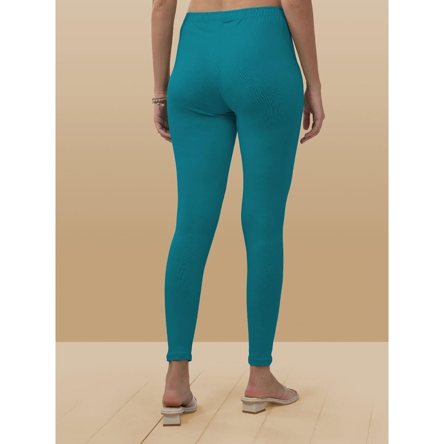 Lyra Women Solid Premium Cotton Ankle Length Leggings | Mid-Waist | Fashionwear