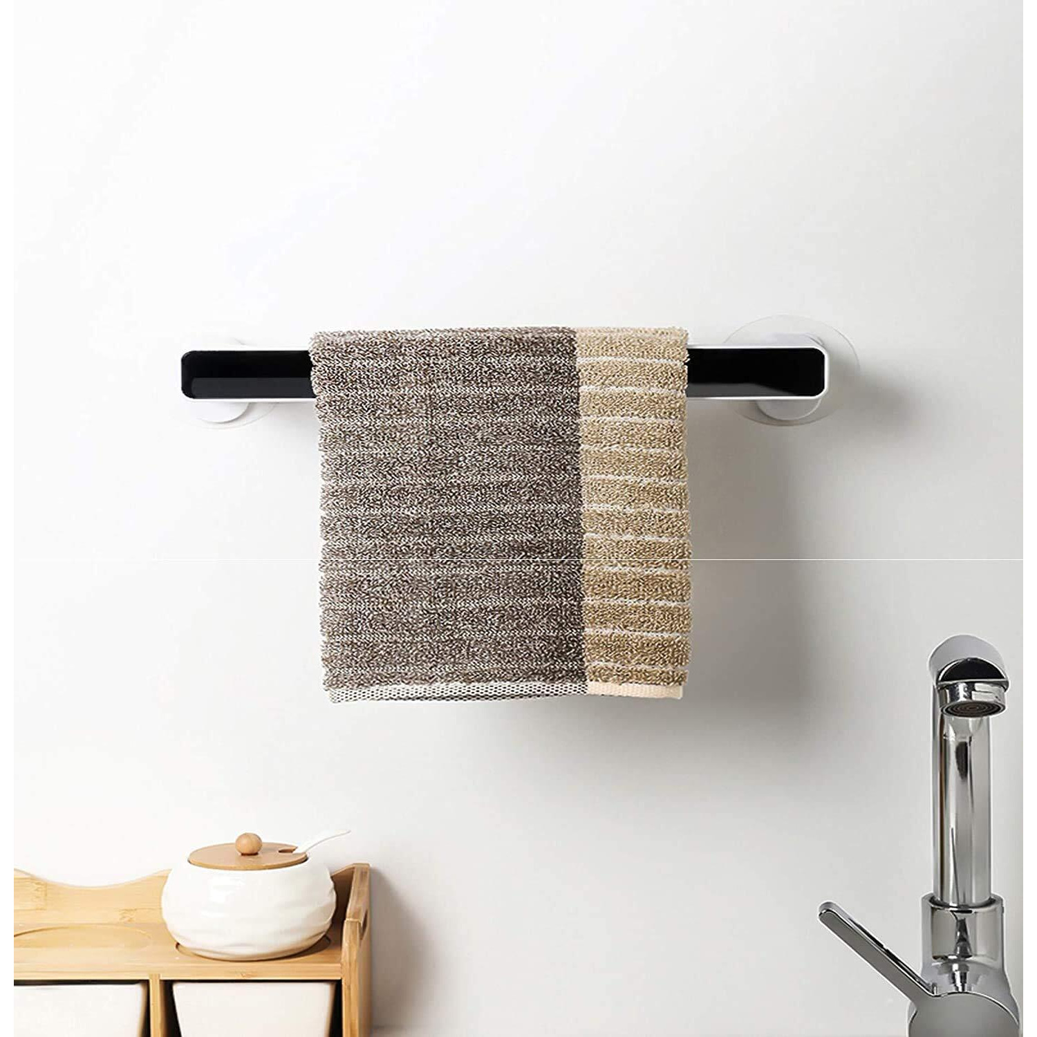 Zurato Self Adhesive Wall Mount Towel Holder/Towel Stand/Multi-Function Towel Rack For Kitchen Bathroom Toilet,Under Cabinet,Garage,Laundry,Pantry 10.41 * 2.5 * 1.18 Inches(Small-25Cm) Abs Plastic