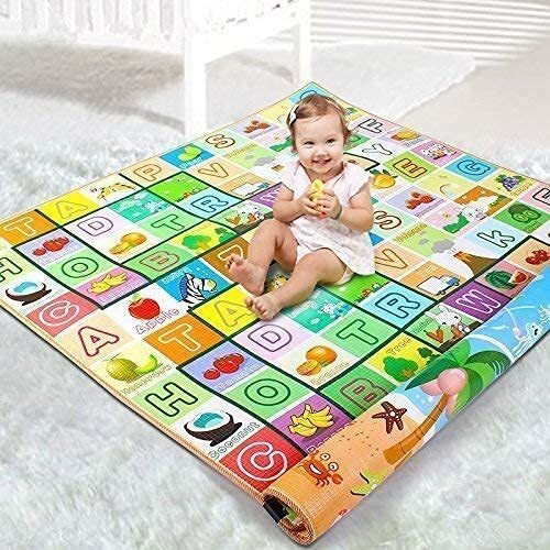 Avzeego Play Mat Baby Double Sided Waterproof Baby Mat Carpet Crawl Play Mat Kids Infant Crawling Play Mat Carpet Baby Gym Water Resistant Baby Play & Crawl Mat(Large-6 Feet X 4 Feet) (Kids Large Mat)