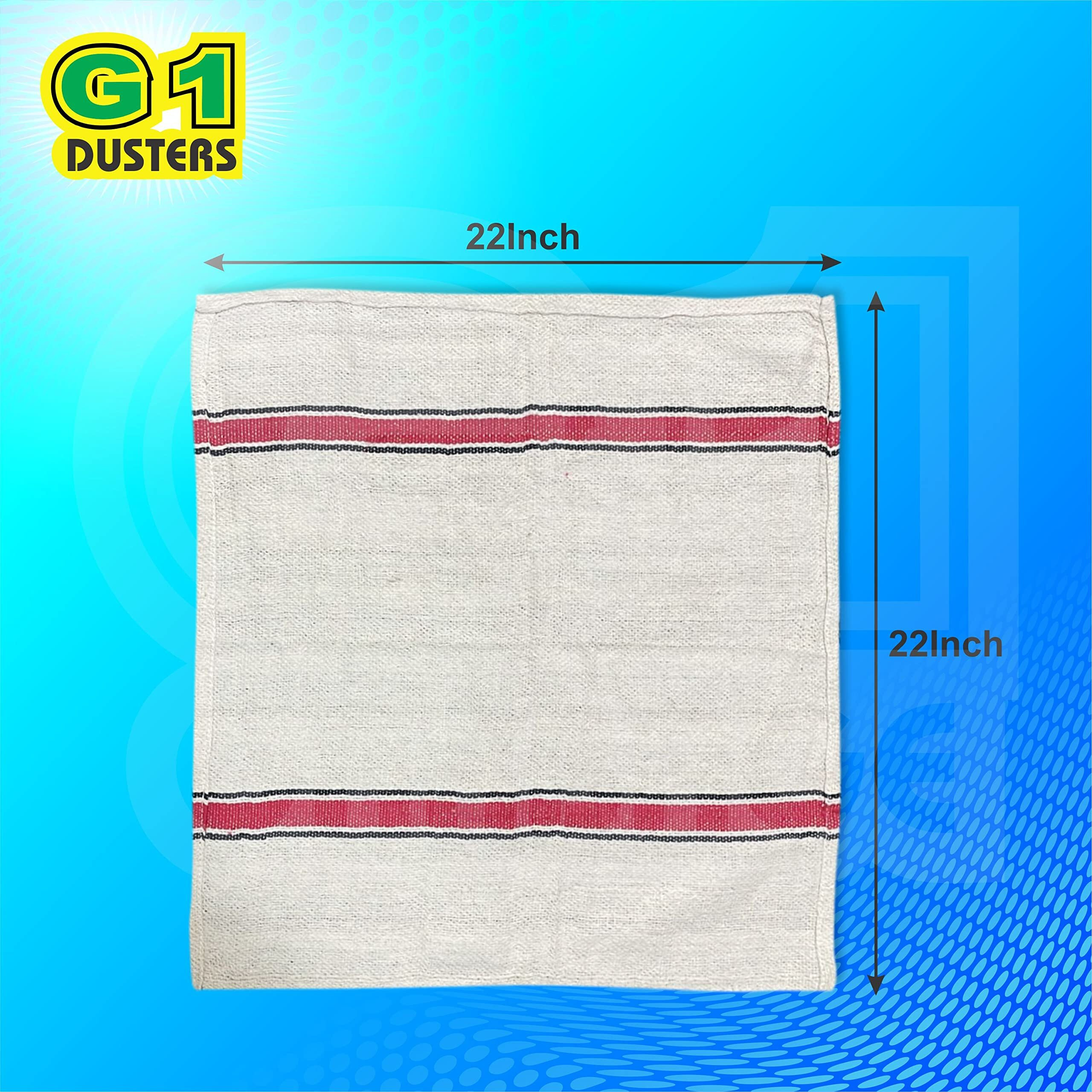 G 1 Cotton Floor Cleaning Duster/Cloth/Mop/Pocha (Off White, Large Size, 22 Inch X 22 Inch) - Pack Of 12,400 Tc